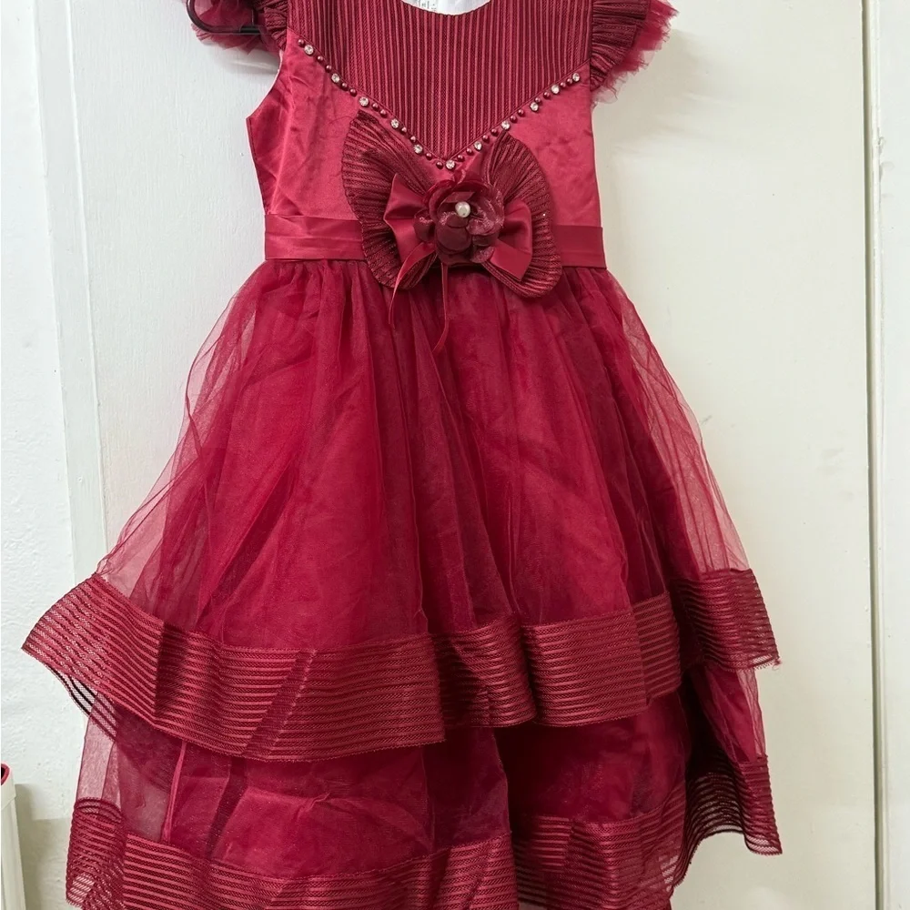 Elegant Kids Formal Dress in Rich Burgundy